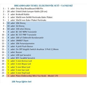 Resim Breadboard Temel Elektronik Devre Seti + Plato Yankeski 