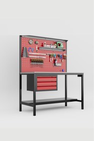 Resim dorf 1,5 Metre 3 Çekmeceli Çalışma Tezgahı Boş 