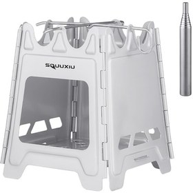 Resim Açık Mini Ateş Çukurları Katlanabilir Paslanmaz Çelik Ateş İstasyonu, Ahşap Yakan Ocak, Açık Kamp Ve Dağ Yürüyüşü İçin 