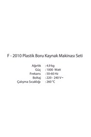Resim Vira Vi-ra F-2010 Pprc Plastik Boru Kaynak Makinası Ayaklı Tek Vıf2010 