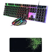 Resim Rowl Rgs-05 Mousepad Hediyeli Oyuncu Klavye Seti Rgb Gaming Klavye Set Siyah Masaüstü Dizüstü Set 