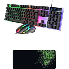 Resim Rowl Rgs-05 Mousepad Hediyeli Oyuncu Klavye Seti Rgb Gaming Klavye Set Siyah Masaüstü Dizüstü Set 