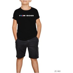 Resim Im Boss Siyah Çocuk Tişört Beyaz 