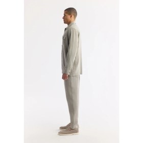 Resim AVVA Erkek Gri Klasik Yaka %100 Keten Comfort Fit Gömlek Ceket A51Y2087 