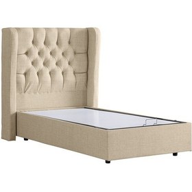 Resim Setaymobilya Baza, Riga Tek Kişilik Baza + Başlık Seti, Krem 