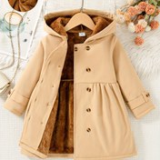 Resim Xuanyusi Kızlar Günlük Moda Düz Renk Çift Sıra İplikli Uzun Kollu Kapüşonlu Ceket, Polar Fleece Sonbahar ve Kış için, Sonbaharlık Mont, Kışlık Palto, Klasik Tarz, Kapüşon Tasarım, Yumuşak Malzeme, Dayanıklı İşçilik, İç Astarlı Parka, Okul Stili 