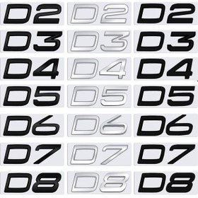 Resim Krom Gümüş-d7-d2 D3 D4 D5 D6 D7 D8 Metal Rozet Çıkartmalar Araba Arka Bagaj Gövde Amblem Dekorasyon Volvo V40 V60 S 