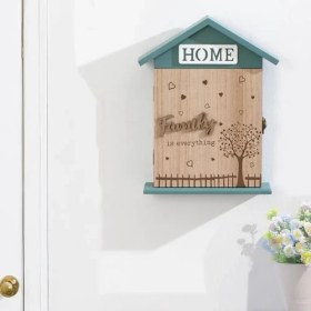 Resim Lidyada Maison 2073 Duvara Montajlı Dekoratif Anahtarlık Dolabı - Duvar Askılı Anahtar Saklama Kabini 17X27,5CM 