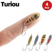 Resim 4 adet Turiou Mikro Jig Olta Yemleri, Metal Fiber Gövde Tek Çengel, Karma Renkler, Alabalık Oltaçılığı İçin 