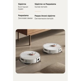 Resim Xiaomi 7000PA Emiş Gücü Premium Robot Süpürge, Sıcak Hava Ile Paspas Kurutma Halı Tanıma ve Mop Kaldırma Özellikli Lazer Navigasyon 