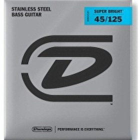 Resim Jim Dunlop DBSBS45125 Super Bright Stainless Steel 5 Telli Bas Gitar Teli (45-125) 