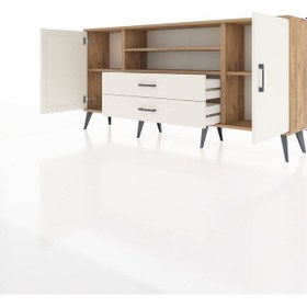 Resim Arges Konsol 4 Raflı 2 Çekmeceli 2 Kapaklı 176x30x83 Çam-aytaşı/aytaşı Aytaşı/aytaşı 