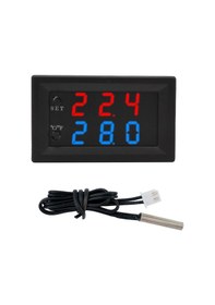 Resim W2809 Dijital Ekran Çift Ekran Termostat Kuluçka Pet House Akıllı Su Geçirmez Ntc Sıcaklık Kontrol Aleti Siyah 