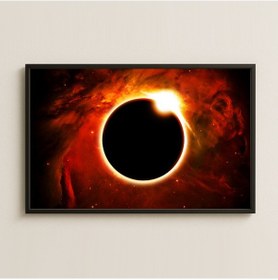 Resim Güneş Tutulması Ve Kozmik Alevler Dijital Uzay Sanatı Pleksi Tablo 