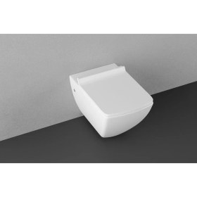 Resim Isvea Purita Asma Klozet Beyaz Extra Dekorsuz Delikli 10PL02007 + 40S80200I Klozet Kapağı 