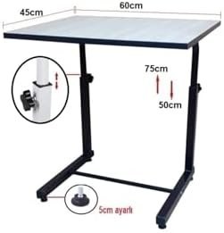 Resim Depolife Ders Çalışma Notebook Laptop Masası Boyu Ayarlanabilir Çekyat Sehpası 60X44Cm Öğrenci Ders Faliyet 