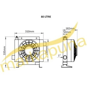 Resim MAR 80 Litre Fanlı Hidrolik İdeal 30-40 Yağ Soğutucu Radyatör 220V 