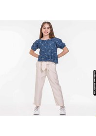 Resim Kız Kareyaka Bluz 8-14 Yaş 34400 Kblz09009 Mavi Çok Renkli 