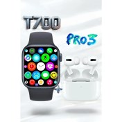 Resim Akıllı Saat ve Kablosuz Kulaklık, Bluetooth, Spor, Sağlık ve Bildirim Desteği Siyah 