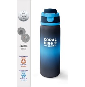 Resim Coral High Lacivert Siyah Renkli Pipetli Ve Direkt İçim Çelik Termos 800 Ml 38560 Lacivert - Gri 