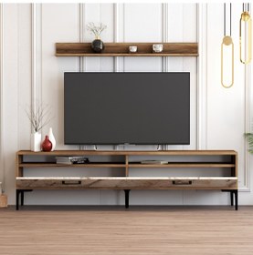 Resim Variant Istanbul Tv Ünitesi - Ceviz / Beyaz Mermer 