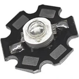 Resim Profisher Uv 395NM 3W Yüksek Güç LED Diyot Çip Siyah Pcb Bord 1 Adet 