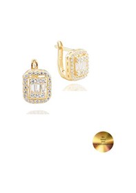 Resim Brezza Lusso Jewelry 18k Serie Oro Baget J Model Kadın Gümüş Küpe 