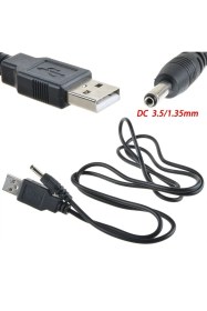 Resim 1 Metre Usb To 3.5mm 1.35mm Plug Tip Connector Notebook Tablet Pc 5v Dc Power Cord Cable Erkek Dc Güç Adaptör Kablosu 1mt Dc Kablo 001 