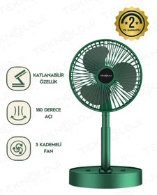Resim Teknoloji Gelsin Vantilatör Teleskopik Fan Katlanabilir Taşınabilir 3 Kademeli Mini Soğutucu Masaüstü Sessiz Çalışma 