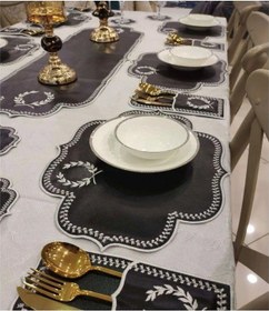 Resim Başak Siyah Gümüş 8 Kişilik 25 Parça Amerikan Servis Runner Seti 