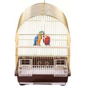 Resim Willowhaven Siyah Altın İki Katlı Geniş Kuş Kafesi - Büyük Papağan Kafesi 