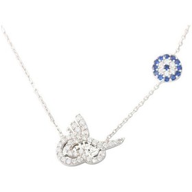 Resim Nazar Boncuk Tuğralı Gümüş Kolye G726Kl Altınsepeti 