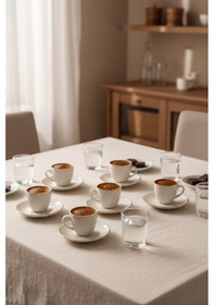 Resim Bernardo Supra 6 Kişilik Fincan Takımı Altın Altın - Beyaz 