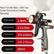 Resim 1.3mm Nozullu Otomotiv Boya Püskürtme Tabancası, Düşük Basınç Yüksek Atomizasyon Teknolojisi, Çeşitli Araç Boyama İşleri İçin Uygun, Ergonomik Tasarım, Hızlı Transfer Oranı, Profesyonel Boyama Aracı, Hafif ve Kolay Kullanım, Araba Tutkunları ve Mekanikler için Yüksek Performanslı Refinish Aleti 