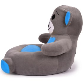 Resim TOKKO Çocuk Bebek Ayıcık Peluş Koltuğu – Ayıcık Koltuk Gri Mavi 