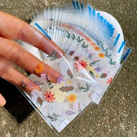 Resim 100 adet Şık Bitki Baskılı Kendinden Yapışkanlı Torbalar - 7.01x10.01cm | Hediyeler, Parti İkramları, Bisküviler & Gıda Ambalajı için Mükemmel 