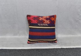 Resim Zehra Abla Halı Yeni El Dokuma Dekoratif Kilim Kırlent Yastık Kılıfı 6526 Çok Renkli 