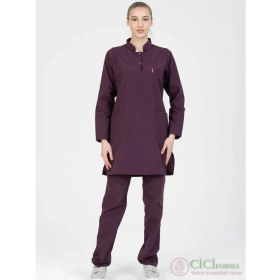 Resim Cici Forma Hakim Yaka Terikoton Mürdüm Takım 