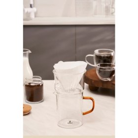 Resim PremiumPort Borosilikat Cam Dripper Kahve Demleme Ekipmanı 450 ml Orange 