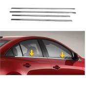 Resim Dacia Logan Facelift Sedan Uyumlu Cam Çıtası 4 Parça 2008-2013 Paslanmaz Krom 