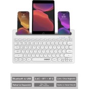 Resim Everest KB-BT84 Beyaz/gri Bluetooth Ultra Ince+Şarjlı Q Mac/win/android/ıos Uyumlu Kablosuz Klavye 