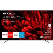 Resim Axen AX75LEDB252 75" 190 Ekran Uydu Alıcılı 4K Ultra HD Smart WebOS LED TV 