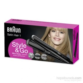 Resim Braun Satin Hair 1 / ST100 Style&Go Seyahat Tipi Saç Düzleştirici ve Şekillendirici 