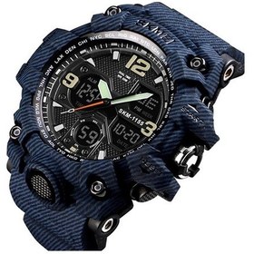 Resim Yingfu Erkek Doğa Sporları Çok Fonksiyonlu Gece Parlaklık Su Geçirmez Kadran Bilek Saati, Skmeı 1155b, Denim Mavi Çok Renkli Çok Renkli 