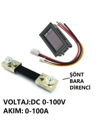 Resim Yate10 Dc 0-100v 0-100a Voltampermetre+şönt Bara Direnci 