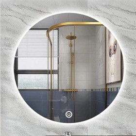 Resim Dnr-MirrorDnr-Mirror 70 cm Dokunmatik Tuşlu Beyaz Ledli Yuvarlak Banyo Aynası 