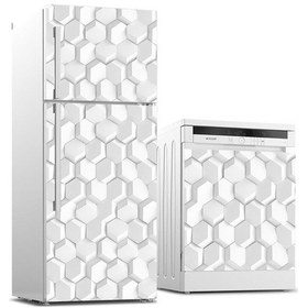 Resim Buzdolabı Ve Bulaşık Makinası Beyaz Eşya Sticker Kaplama 3D Altıg (498532036) 