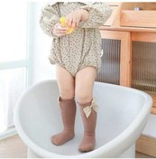 Resim Flybuy Beyaz Yaylı Bebek Çorap, Yaz Örgü, Kız Diz Üstü, Nefesli, 0-3 Yaş, 12-16cm, İlkbahar-yaz-sonbahar Beyaz 