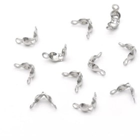 Resim Flea Market 100 Adet Nikel Renk Çift Halkalı Demir 4mm Düğüm Kapama - Misina Kapama ,takı Yapım Aparatı 