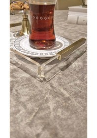 Resim Agbtend Gold Lıne Tray -s- Dekorasyon Ve Sunum Tepsisi Şeffaf 